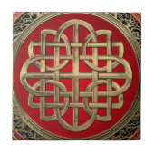 [100] Sacred Celtic Gold Knot Cross Tegeltje (Voorkant)