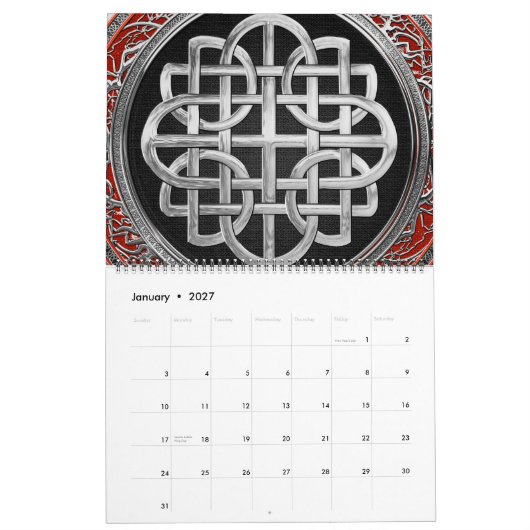 [100] Sacred Celtic Silver Knot Cross Kalender (Jan 2027)