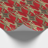 [100] Sacred Gold Octopus in Defensief Posture Cadeaupapier (Hoek)