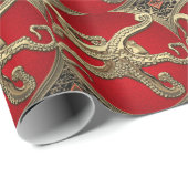 [100] Sacred Gold Octopus in Defensief Posture Cadeaupapier (Rol Hoek)
