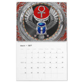 [100] Sacred Silver Egyptian Winged Scarab & Ankh Kalender (Mar 2027)
