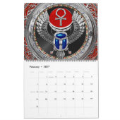 [100] Sacred Silver Egyptian Winged Scarab & Ankh Kalender (Feb 2027)