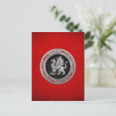 [100] Sacred Silver Griffin Briefkaart (Staand voorkant)
