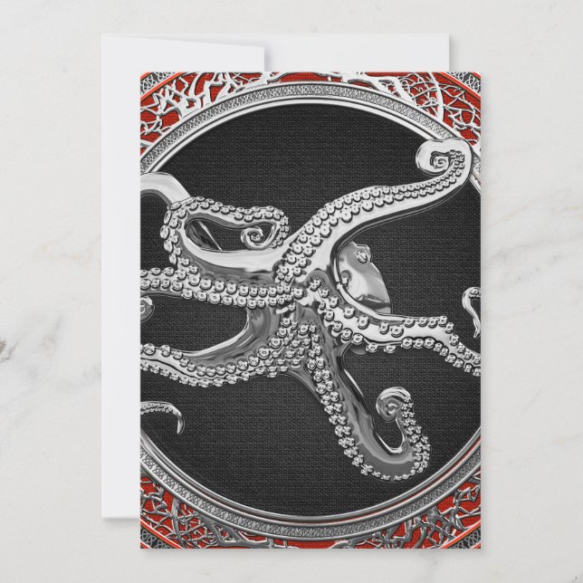 [100] Sacred Silver Octopus in Defensief Posture (Voorkant)