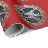 [100] Sacred Silver Octopus in Defensief Posture Cadeaupapier (Rol Hoek)