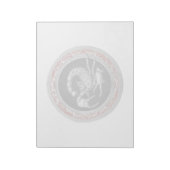 [100] Sacred Silver Scorpion op zwart Notitieblok (Linkerzijde)
