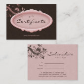 /100 Salon Cadeaubon Spa Bloemen Roze Bruin Kortingskaartje (Voorkant / Achterkant)