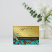 /100 Salon Gift Card Spa Gold Floral BB 232 Kortingskaartje (Staand voorkant)