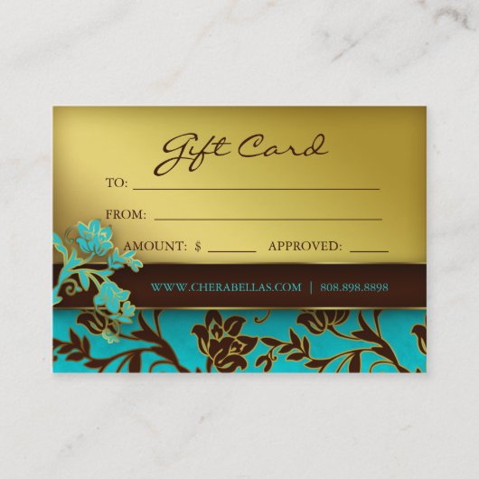 /100 Salon Gift Card Spa Gold Floral BB 232 Kortingskaartje (Voorkant)