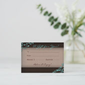 /100 Salon Gift Card Spa Linen Floral Brown Blue Kortingskaartje (Staand voorkant)