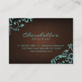 /100 Salon Gift Card Spa Linen Floral Brown Blue Kortingskaartje (Achterkant)