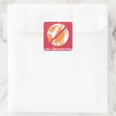 100% schelpdiervrij alarm gepersonaliseerde rode k vierkante sticker (Tas)