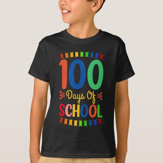 100 schooldagen 100e schooldag 100 dagen t-shirt (Voorkant)