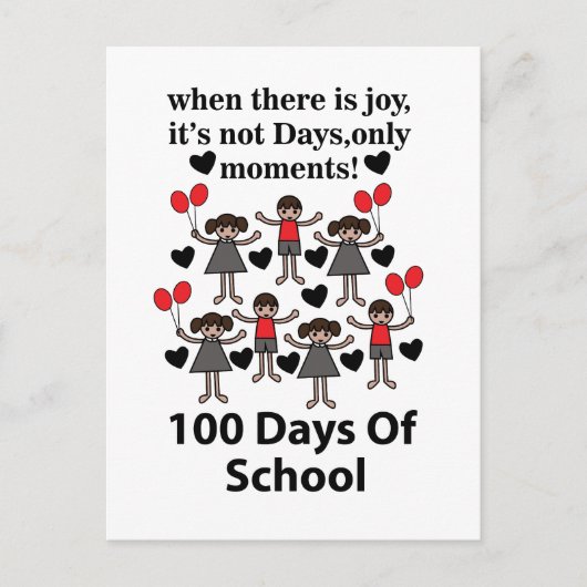 100 schooldagen briefkaart (Voorkant)