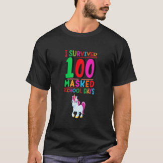 100 schooldagen gemaskeerd Unicorn Gift T-shirt