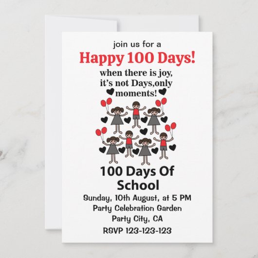 100 schooldagen kaart (Voorkant)