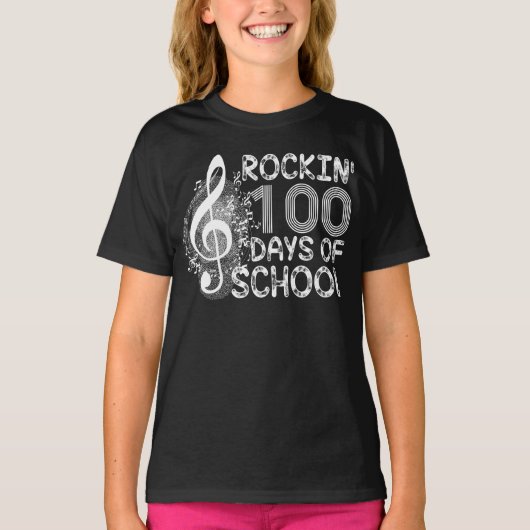 100 schooldagen rockin t-shirt (Voorkant)