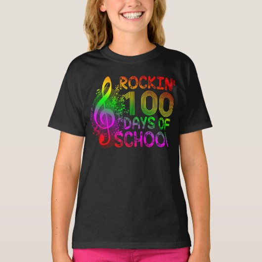 100 schooldagen rockin t-shirt (Voorkant)
