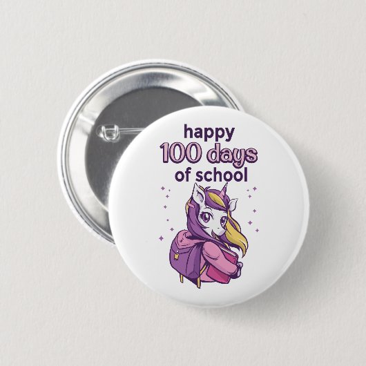 100 schooldagen ronde button 5,7 cm (Voorkant /achterkant)