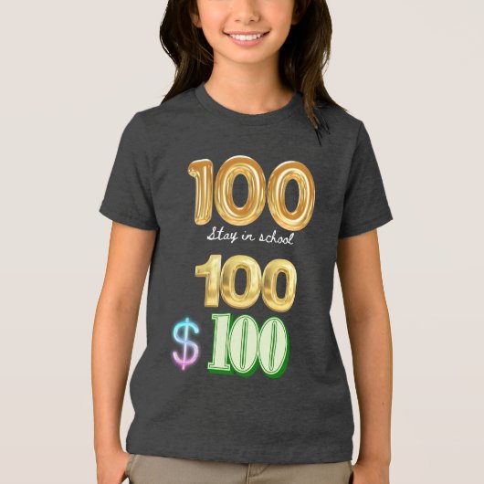 100 schooldagen Tri-Blend shirt (Voorkant)