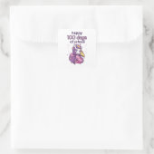 100 schooldagen vierkante sticker (Tas)