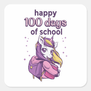 100 schooldagen vierkante sticker