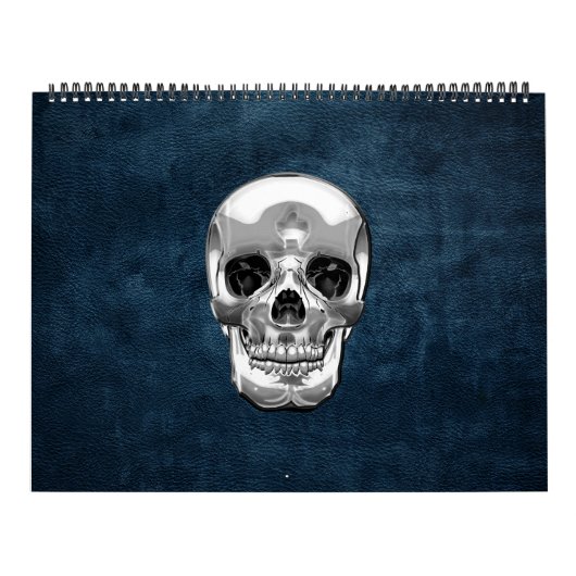 [100] Silver Human Skull. Kalender (Hoes)