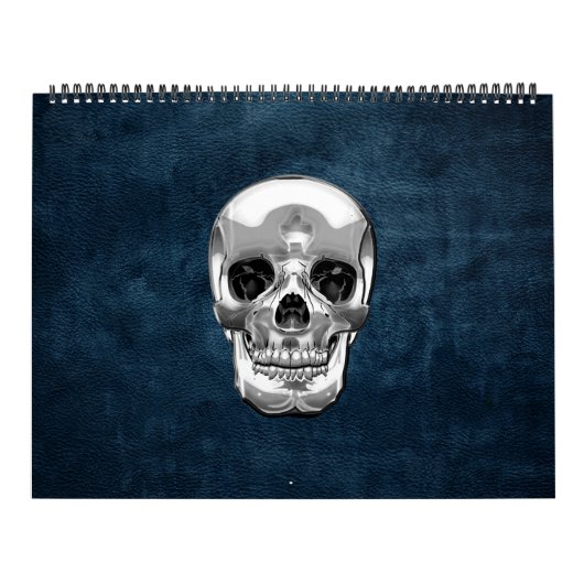 [100] Silver Human Skull. Kalender (Hoes)