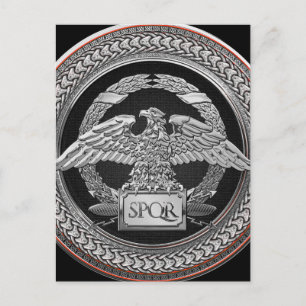 [100] Silver Roman imperial Eagle over de medaille Briefkaart
