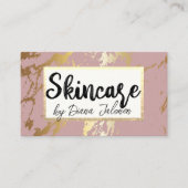 100 Skincare Afspraak Herinnering Roos Marmer Visitekaartje (Voorkant)
