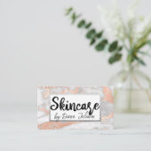 100 Skincare Afspraak Herinnering Roos Marmer Visitekaartje (Staand voorkant)