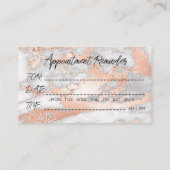 100 Skincare Afspraak Herinnering Roos Marmer Visitekaartje (Achterkant)