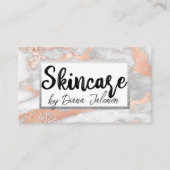100 Skincare Afspraak Herinnering Roos Marmer Visitekaartje (Voorkant)