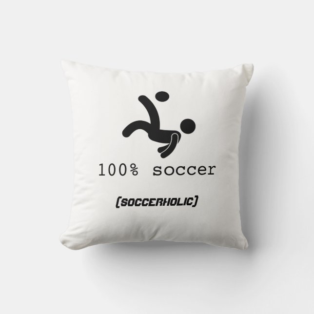 100% Soccer Pillow 16x16 Kussen (Voorkant)
