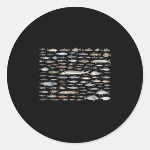 100 Soorten Zoetwatervis Soorten Vissen Ronde Sticker
