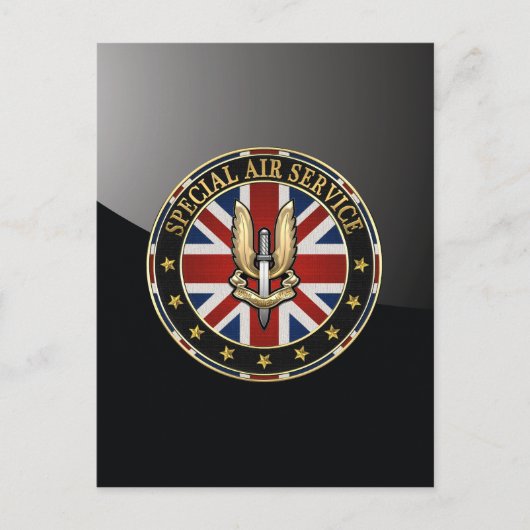 [100] Speciale Air Service (SAS)-badge [3D] Briefkaart (Voorkant)