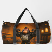 100% Spier 0% Hersenen – Grappige Cartoon Gorilla Plunjezak (Achterkant)