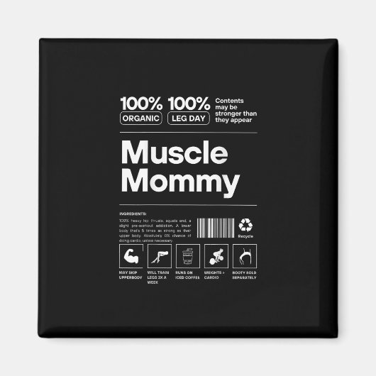 100% Spiermoeder - Bodybuilding Fitnessstudio Fit  Magneet (Voorkant)