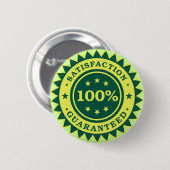 100% Sticker met garantie voor tevredenheid Ronde Button 5,7 Cm (Voorkant /achterkant)