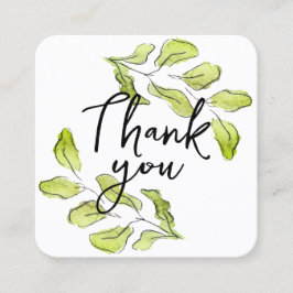 100 stks. Dank u kaarten met waterverf bladeren Vierkante Visitekaartje
