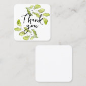 100 stks. Dank u kaarten met waterverf bladeren Vierkante Visitekaartje (Voorkant / Achterkant)