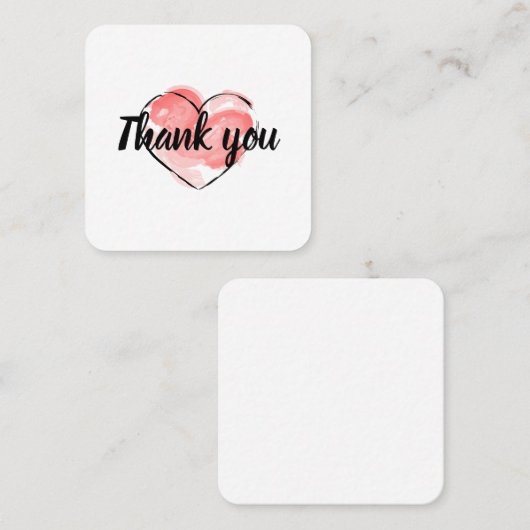 100 stks. Zakelijk bedankje met rood hart Vierkante Visitekaartje (Voorkant / Achterkant)