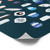 100 stuks Pyrex - Blauwgroen Poster (Hoek)