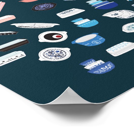 100 stuks Pyrex - Blauwgroen Poster (Hoek)