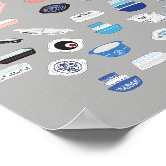 100 stuks Pyrex - donkergrijs Poster (Hoek)