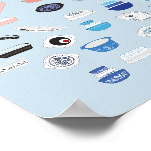 100 stuks Pyrex - lichtblauw Poster (Hoek)