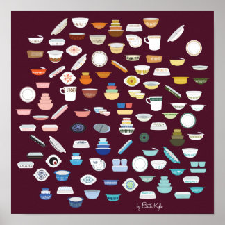 100 stuks Pyrex - Maroon Poster