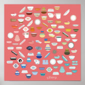 100 stuks Pyrex - Rood Poster (Voorkant)