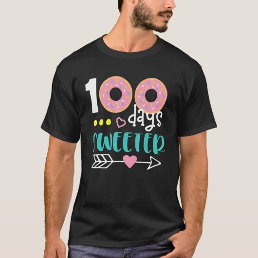 100 Sweeter Days 100e dag van schoolmeisjes Kinder T-shirt (Voorkant)