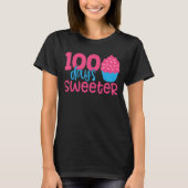100 Sweeter Days Cupcake 100e dag van schoolmeisje T-shirt (Voorkant)